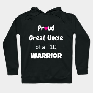 Proud Great Uncle White Text Pink Heart Hoodie